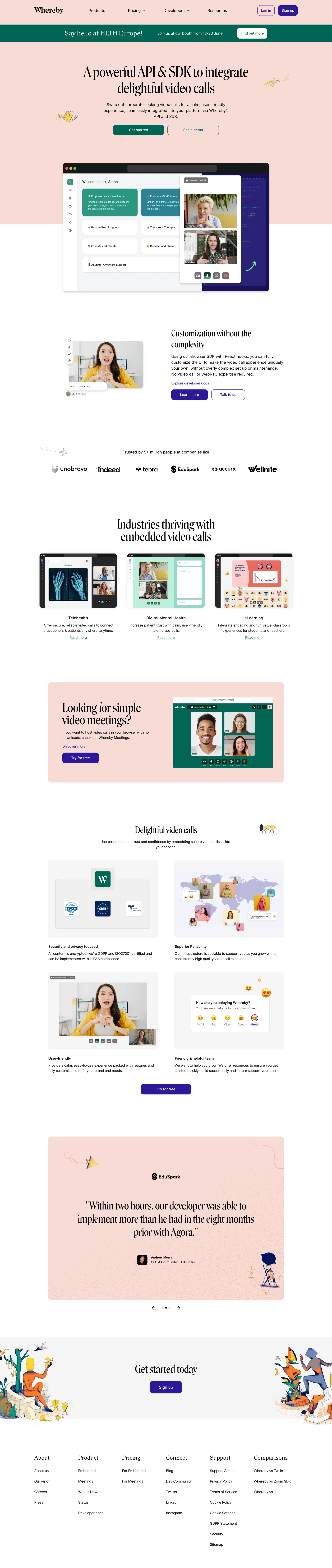 网页和应用的视频通话API