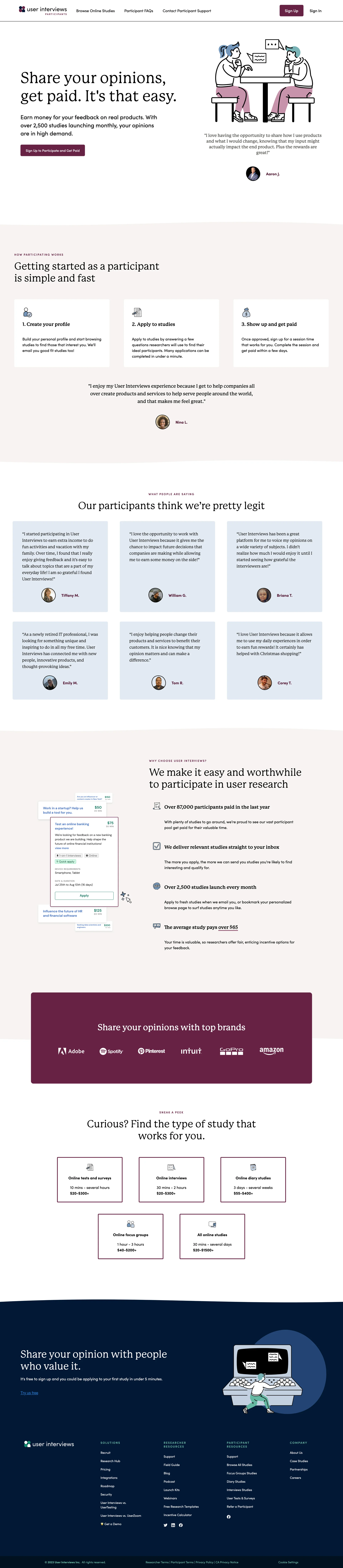 参与调查、焦点小组和研究获得报酬
