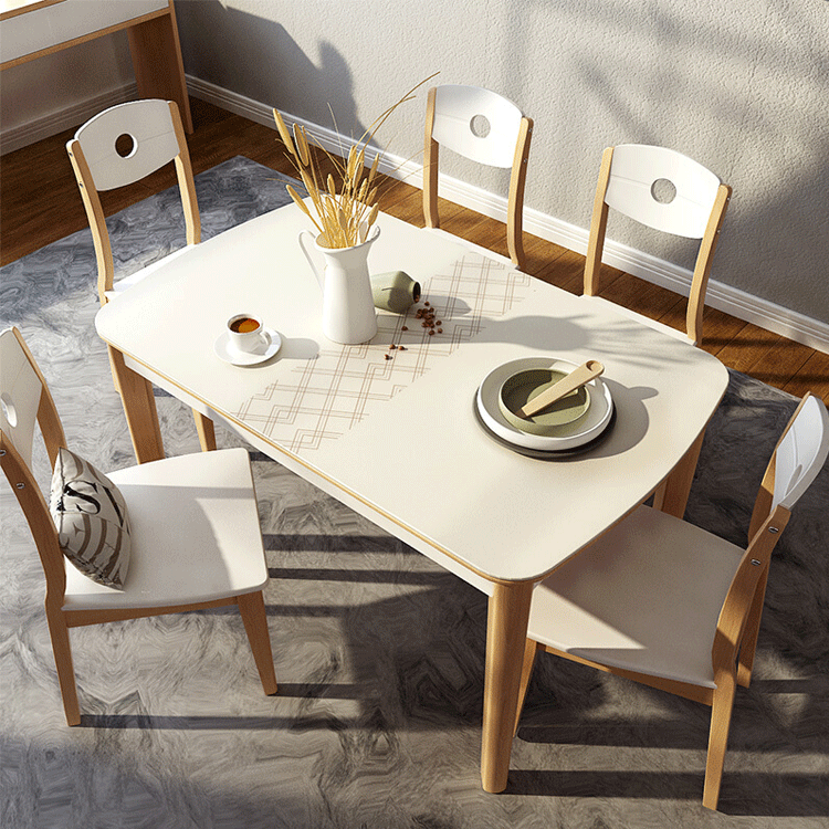 双虎可伸缩餐桌椅套装