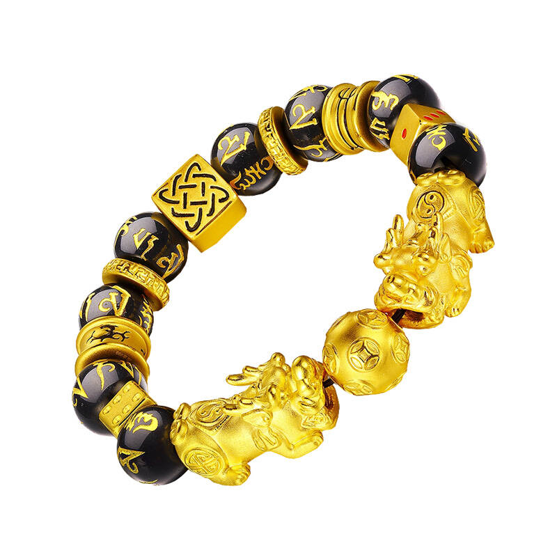 千载一玉和田玉黑玛瑙手串