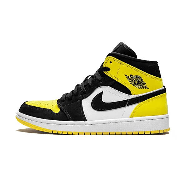 aj1黑黄中帮篮球鞋