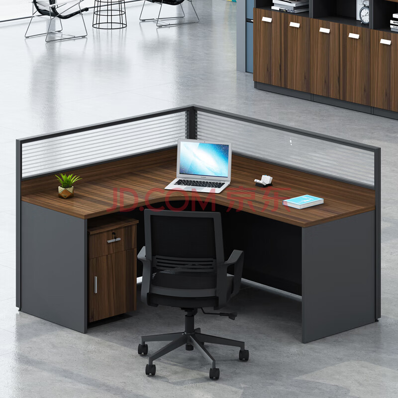 屏风工作卡位职员桌 桌椅组合办公桌 现代简约办公家具l型单人位含柜
