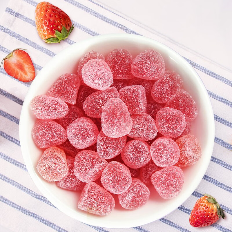 草莓味的软糖吃车厘子图片