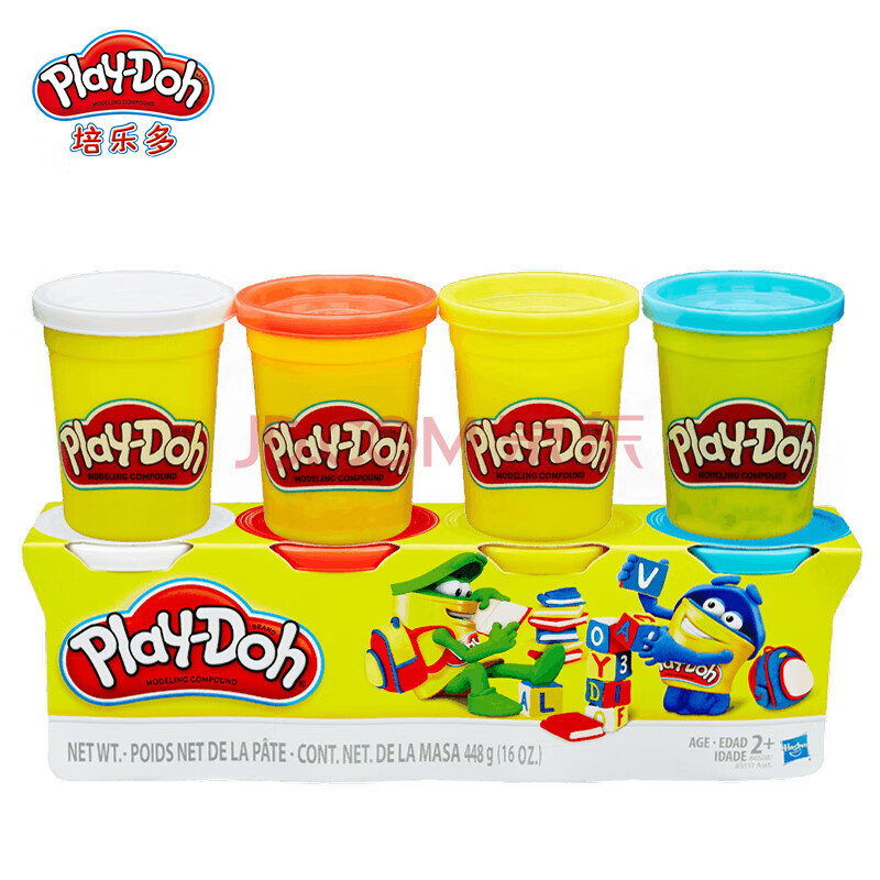 孩之宝(hasbro)培乐多彩泥橡皮泥经典4色(448g)创意diy手工儿童玩具