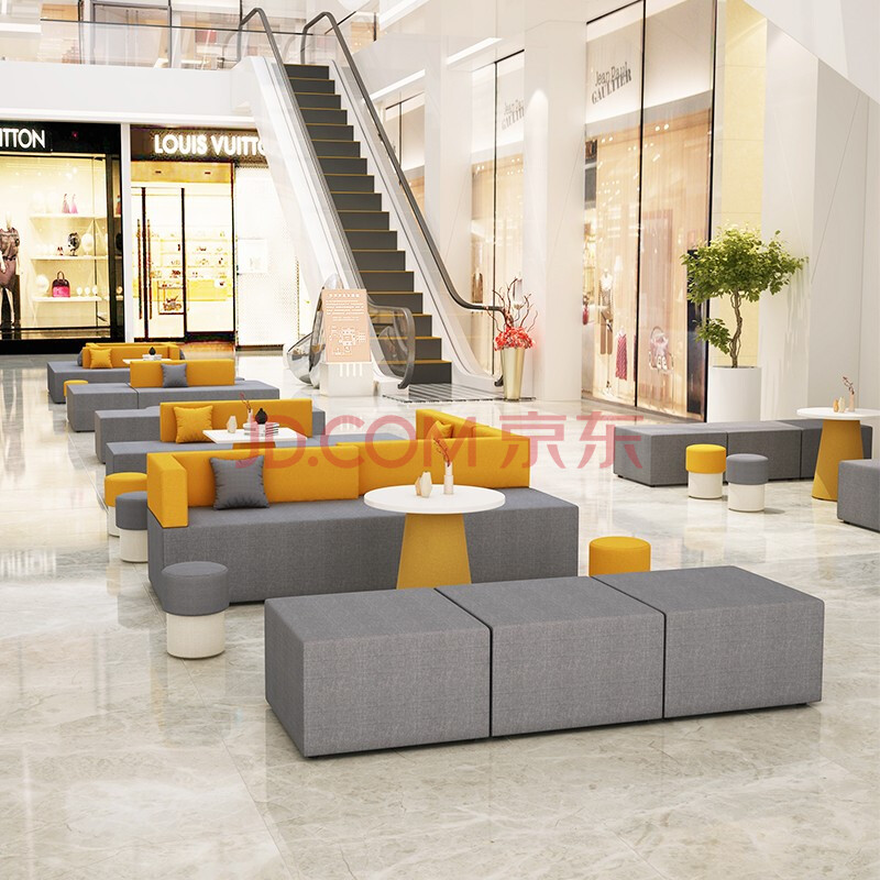 中伟 办公沙发现代简约异形沙发创意个性转角沙发接待区大堂沙发茶几
