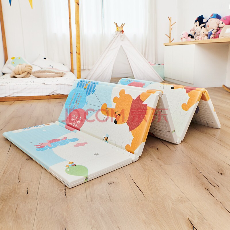 迪士尼disney 爬行垫宝宝爬爬垫婴儿xpe折叠地垫加厚双面1cm防滑礼品