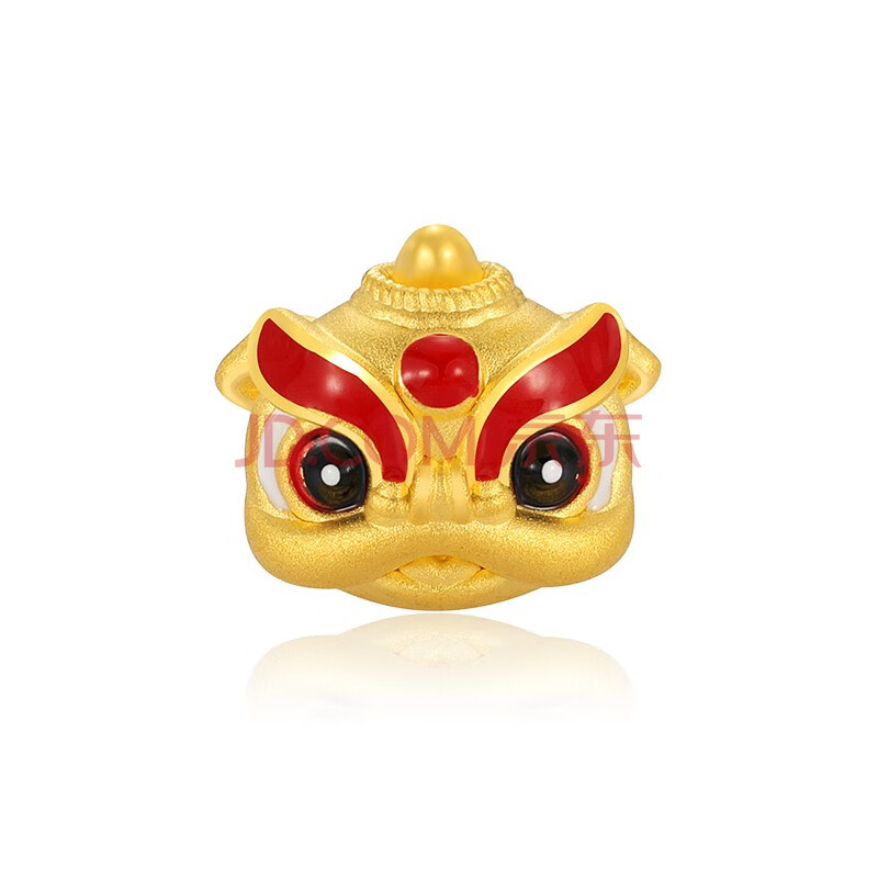 乐灵珠宝 黄金转运珠手链3d硬金喜庆舞狮红绳手串足金狮子路路通手饰