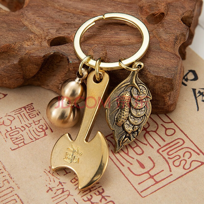 花芈 纯黄铜老虎萌虎汽车钥匙扣小挂件古风男女包包饰品摩托车挂饰