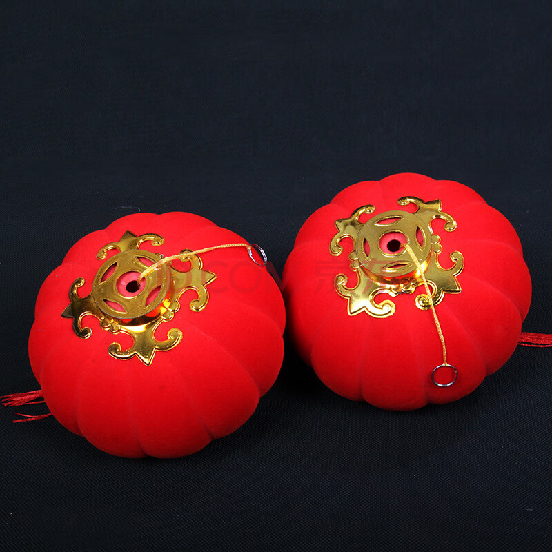 繁花若素 中秋节 植绒装饰小灯笼6#(一包16个)