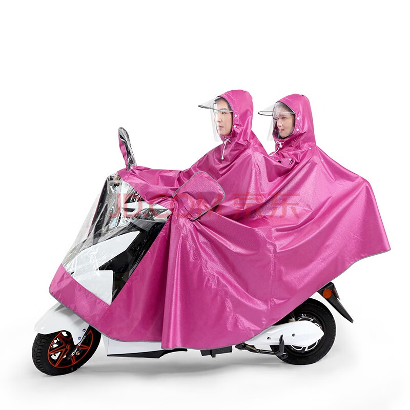 志动 雨衣双人加大加厚加长提花牛津布雨衣电动车摩托车雨衣男女士