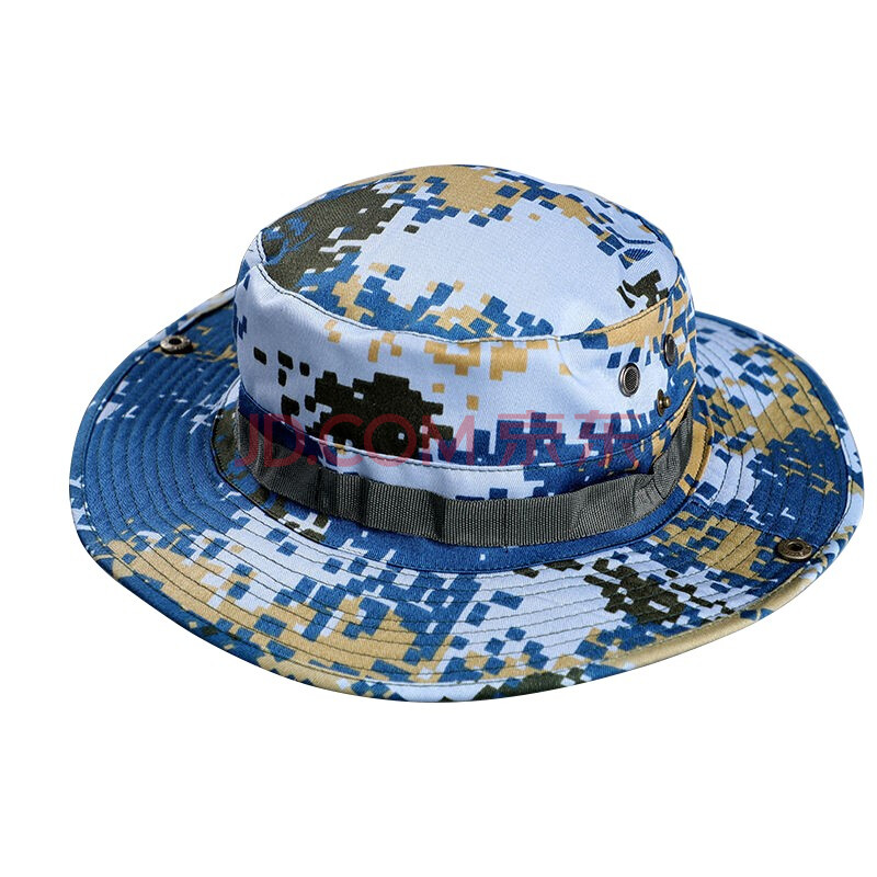 迪恪赛威户外猎人迷彩帽奔尼帽男圆边帽遮阳防晒钓鱼骑行凉帽子海洋