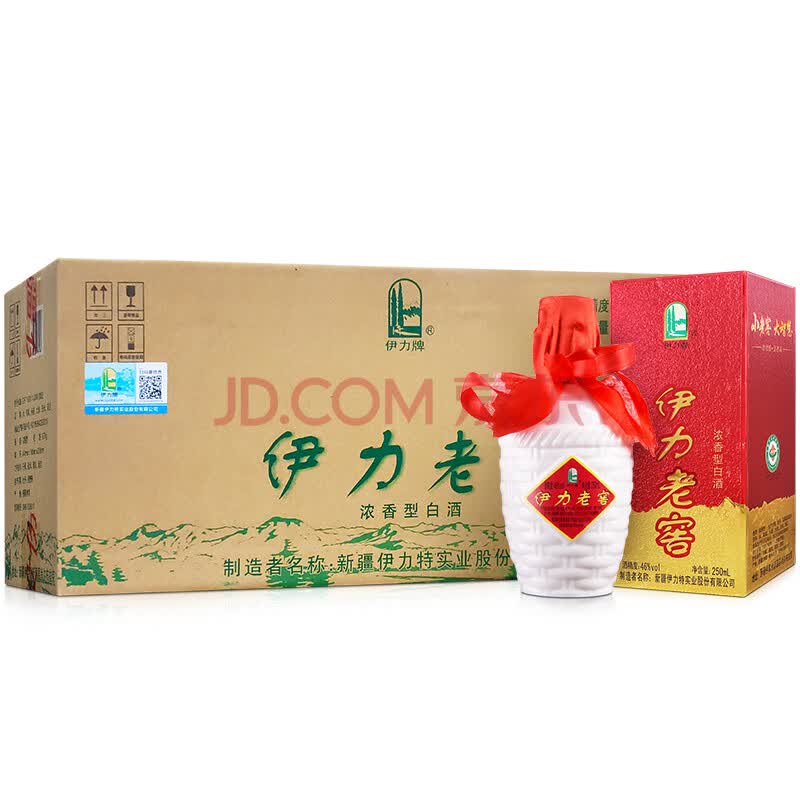 伊力特 伊力老窖 46度 整箱装白酒 250ml*10瓶 口感浓香型