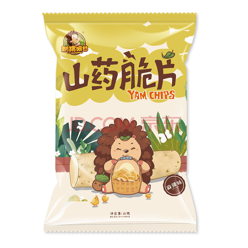 刺猬阿甘 山药脆片办公室休闲零食小吃脆薯片麻辣味小袋装31g*10袋