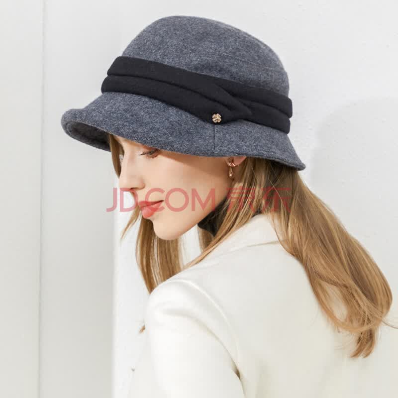677888帽子女盆帽春季韩版时尚春天英伦风简约高贵日系羊毛呢礼帽名媛