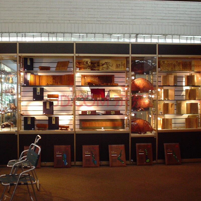 皇球精品玻璃展示柜展会高柜展柜礼品陈列柜4s展柜货架展示架 全银色