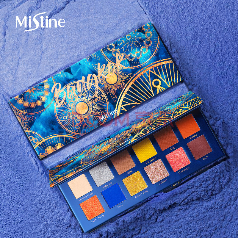 mistine(蜜丝婷)赤道城市12色眼影盘#曼谷盘13g(闪粉闪光亮片珠光哑光