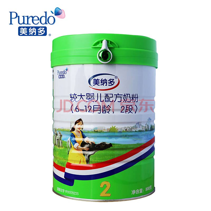 美纳多(puredo)澳优 美纳多 2段婴幼儿配方奶粉6-12月龄 800克