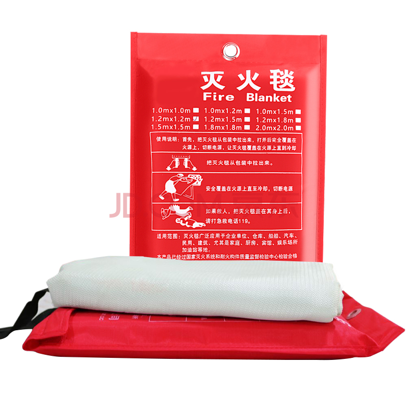 5m袋装 车用家用厨房火灾逃生灭火毯玻璃纤维应急灭火毯1.5米×1.5米