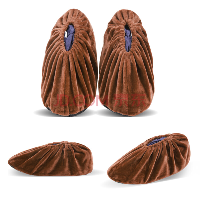 驰动 绒布鞋套家用【5双】儿童学生脚套防尘鞋罩防滑底加厚机房厂房