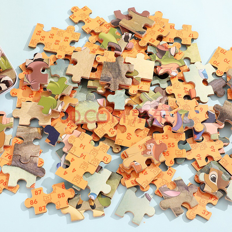 迪士尼系列阶梯训练拼图 卡通全明星铁盒拼图书a套装共5盒(60片2盒