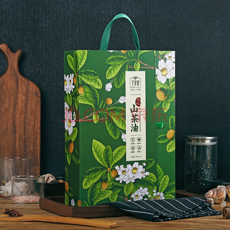 千岁好有机山茶油礼盒500ml*2瓶食用油 压榨一级 送礼礼盒