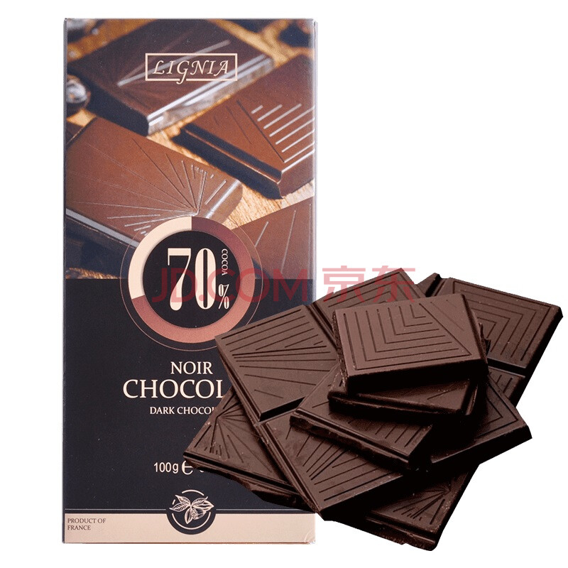 法国进口 利尼雅 70%可可非凡黑巧克力 100g