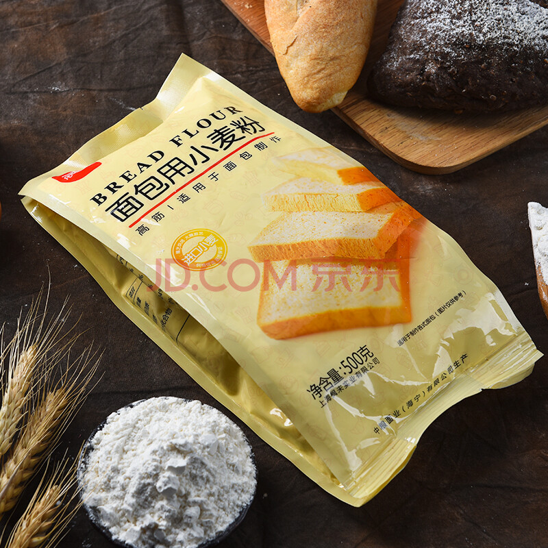 展艺 烘焙原料 高筋面粉 高筋粉面包粉披萨粉 面包机用面粉500g