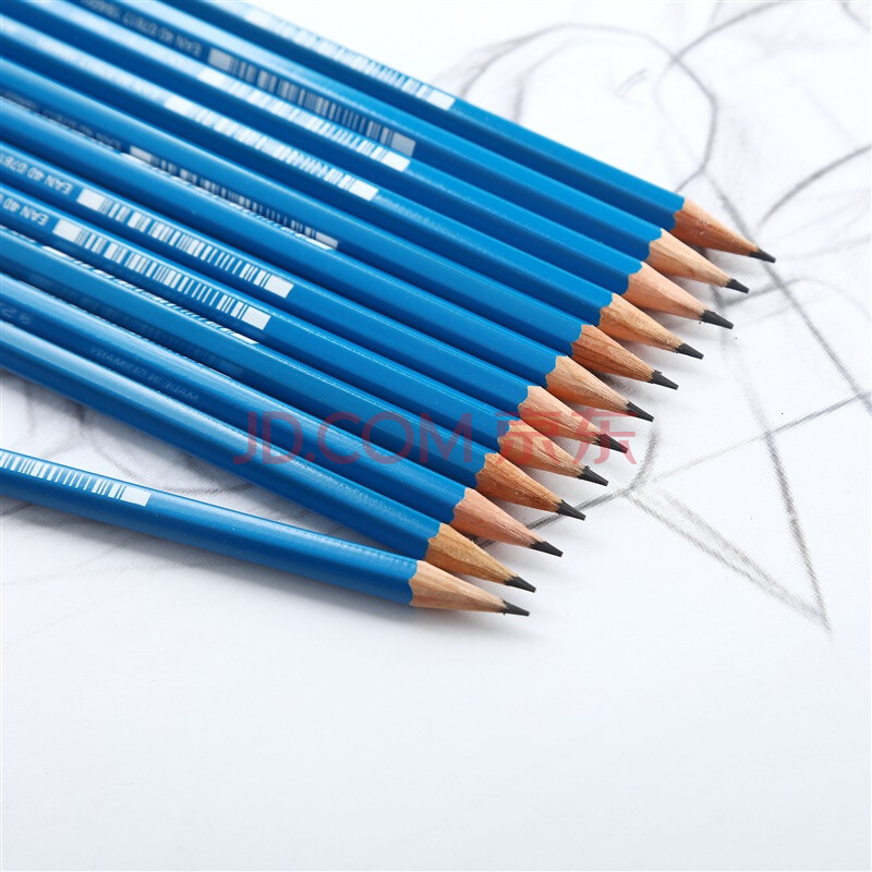 施德楼(staedtler)素描铅笔100蓝杆专业绘图绘画学生速写工具-7h(12支