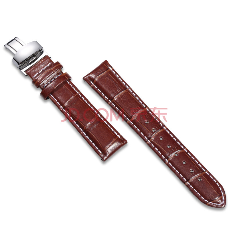 积优jeayou 手表配件 真皮手表带 牛皮手表带 蝴蝶扣通用表带 男19gz
