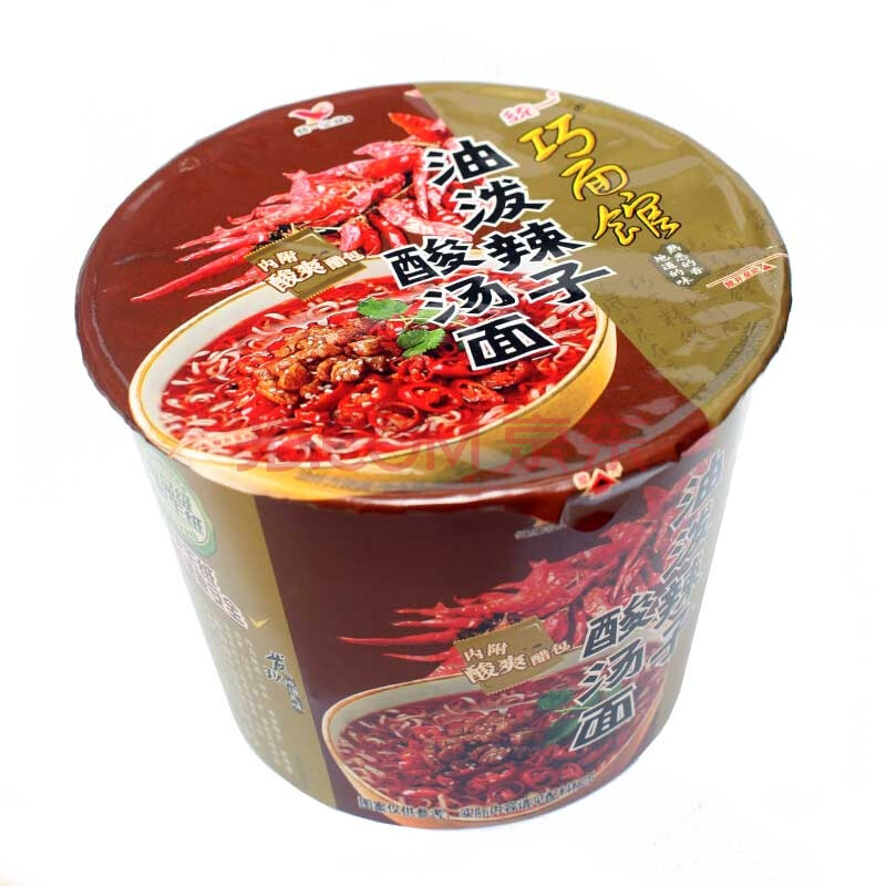 【京东超市】统一 巧面馆 方便面 油泼辣子酸汤面 122g桶面*12桶 整箱