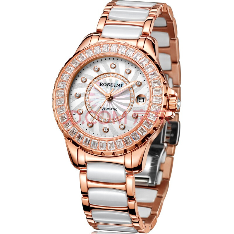 罗西尼(rossini)手表 典美时尚系列天然贝母表盘四叶草透视后盖陶瓷