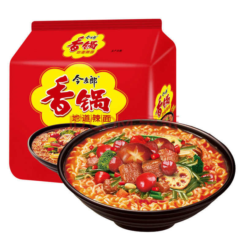 今麦郎 方便面 香锅地道辣面 五连包