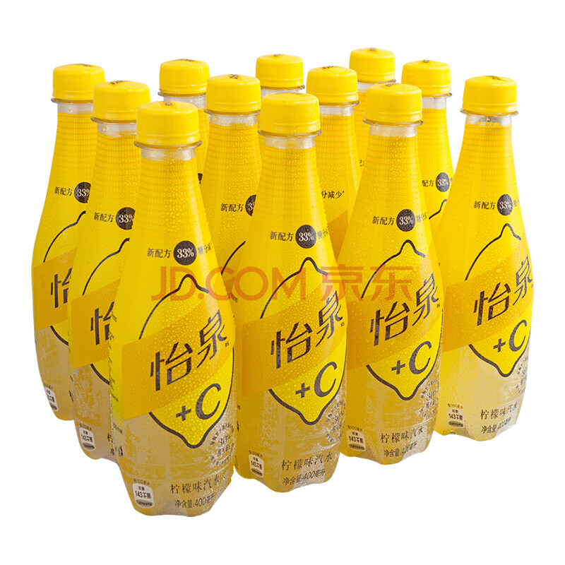 怡泉schweppesc柠檬味汽水饮料含维c400ml12瓶整箱装可口可乐公司出品