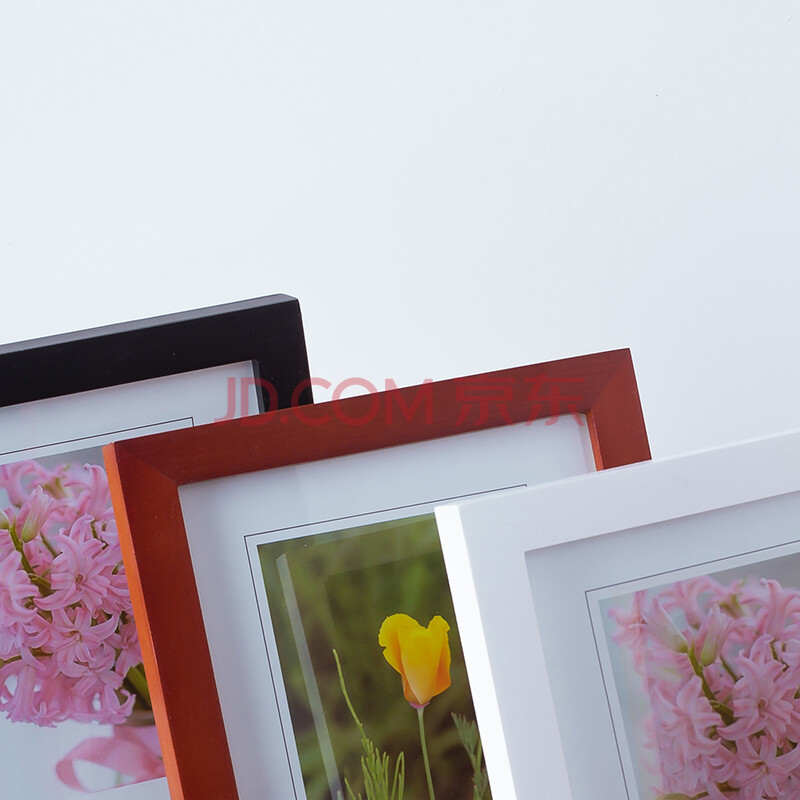 绿艺(greengallery) 简约现代方形28寸实木胡桃色相框照片墙摆台照片