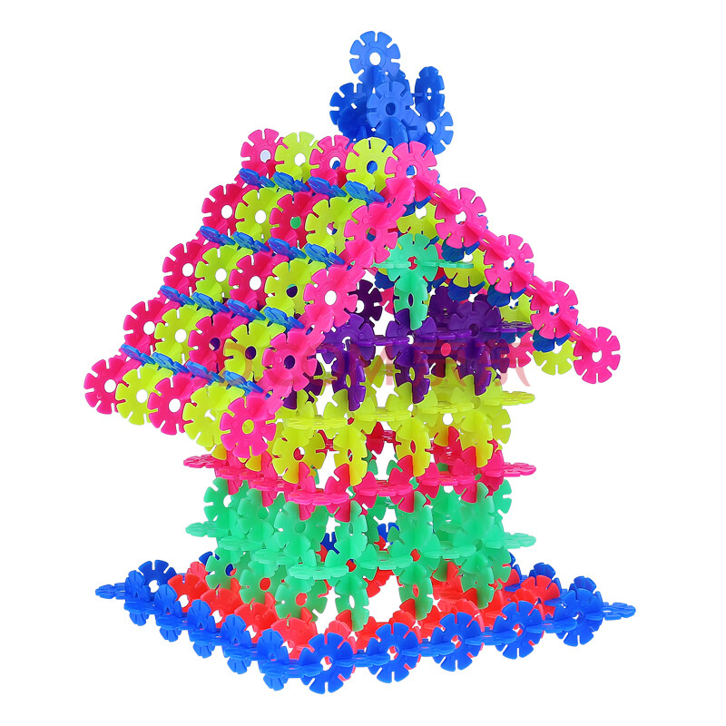 闪闪(shanshan)700片收纳盒装 加厚雪花片 拼插积木立体拼图 儿童建造