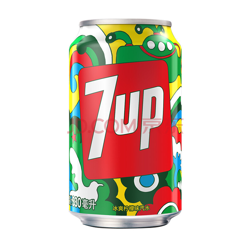 7喜 7up 柠檬味 330ml*24听,塑包(新老包装随机发货)