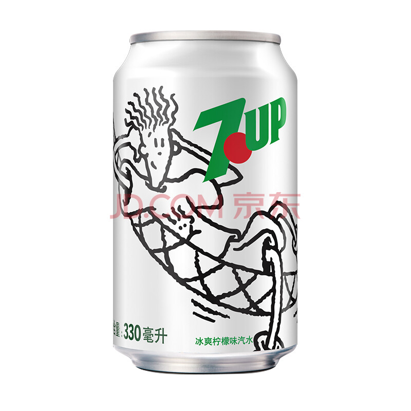 7喜 7up 柠檬味 330ml*24听,塑包(新老包装随机发货)