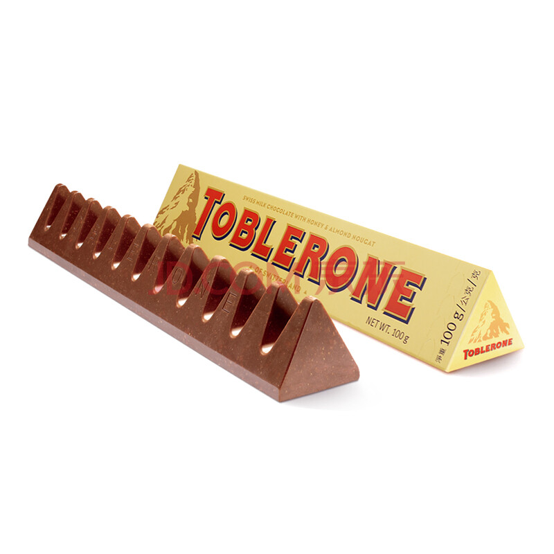 瑞士进口 toblerone 瑞士三角牛奶巧克力含蜂蜜及巴旦木糖 糖果零食