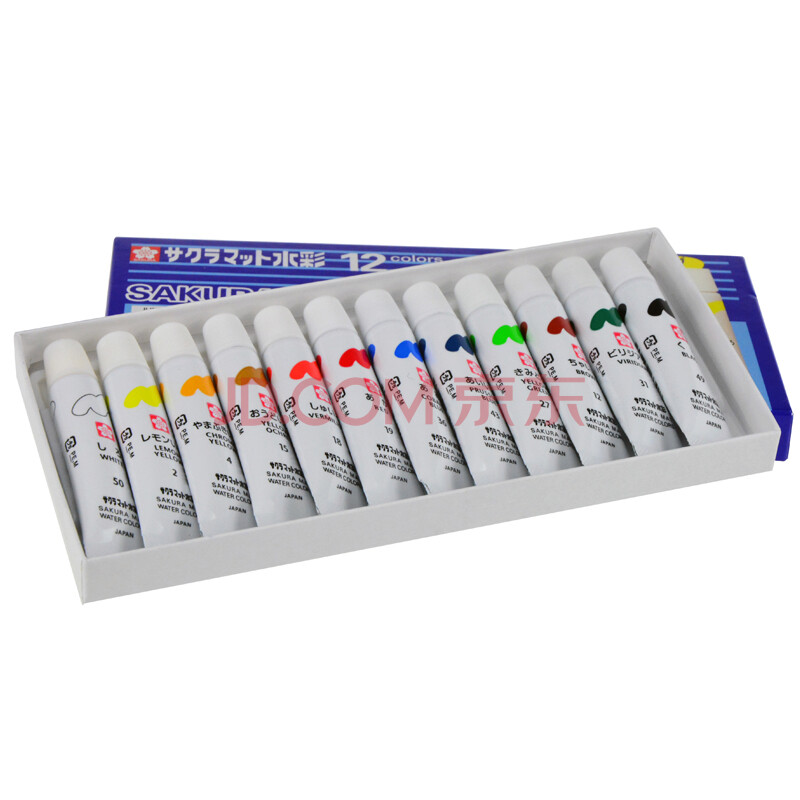樱花sakura 12色水彩颜料套装emw-12 5ml/支 半透明水彩套装 专业绘画