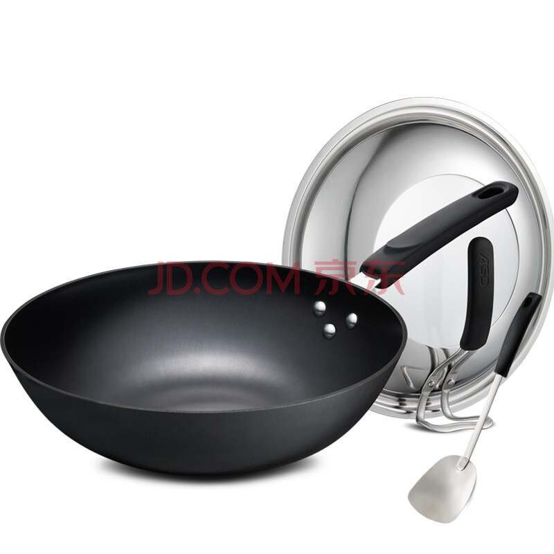【京东超市】爱仕达 30cm新一代铸铁锈不了炒锅 wg8330qb 健康无涂层