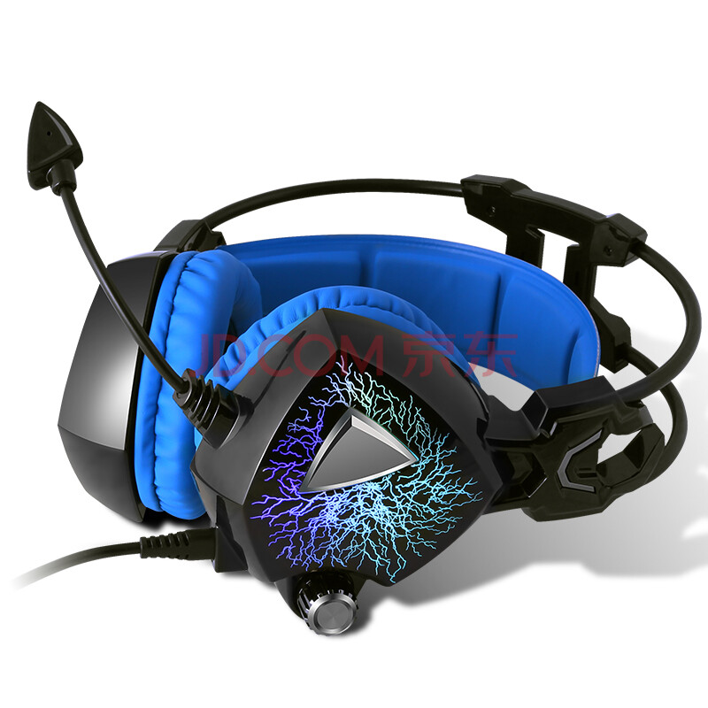 赛德斯(sades)魔灵 炫彩发光游戏耳机 (黑蓝经典版)