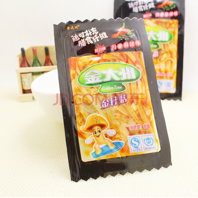 【京东超市】金大洲 川香麻辣味金针菇 独立小包装1000g