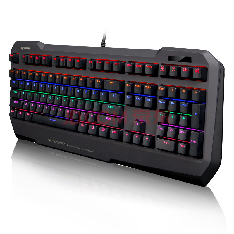 雷柏(rapoo) v700pro 混光机械键盘 黑色 青轴