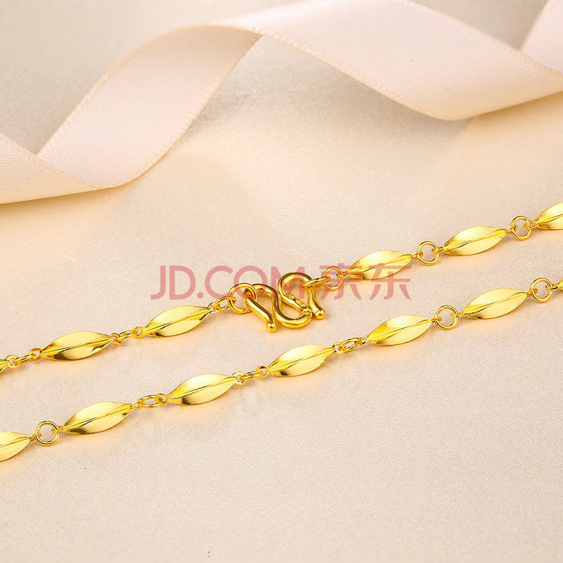 鑫万福 杨桃黄金项链足金时尚锁骨链简约大气约7.4-7.6g