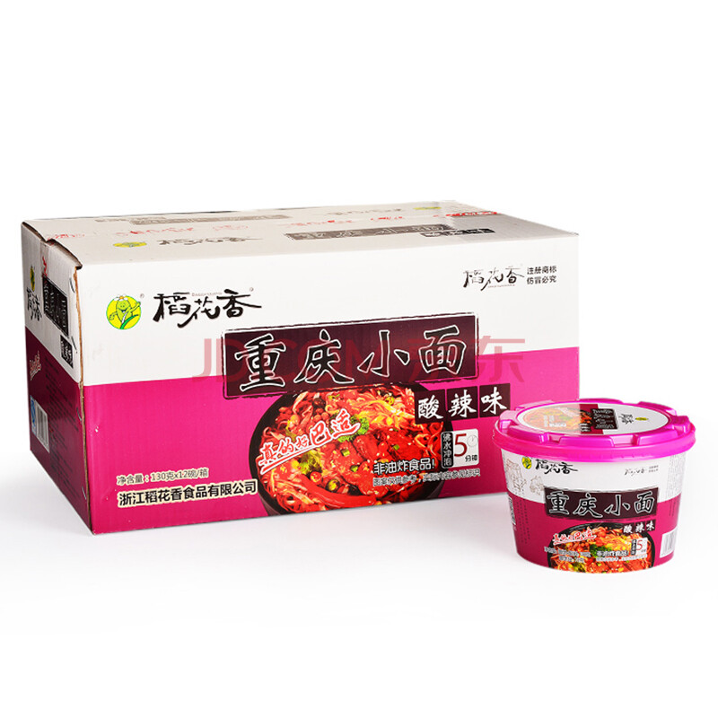 稻花香 方便面 粉丝 重庆小面 酸辣味116g*12桶/箱