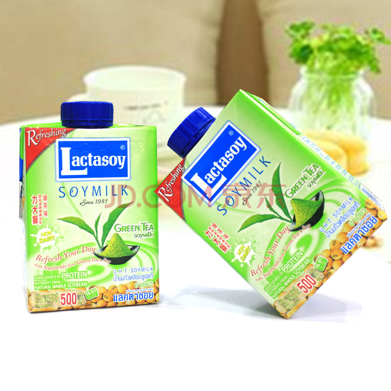 力大狮 lactasoy 绿茶味豆奶 500ml*12盒/箱 泰国进口 营养早餐 豆奶