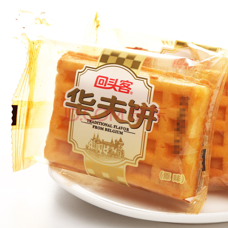 【京东超市】回头客 原味华夫饼 面包糕点零食192g/袋