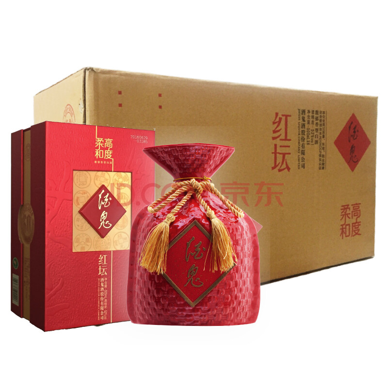 酒鬼(jiugui)红坛酒鬼酒(高度柔和) 52度 500ml*6瓶 整箱
