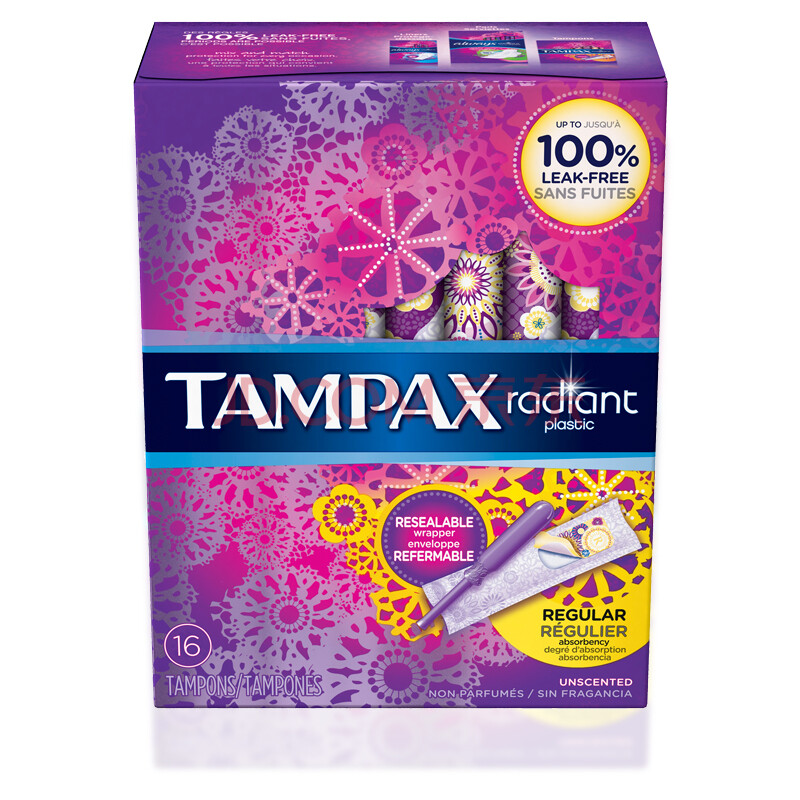 丹碧丝(tampax)导管式隐形卫生棉条特惠装(普通流量16支装 护垫48片