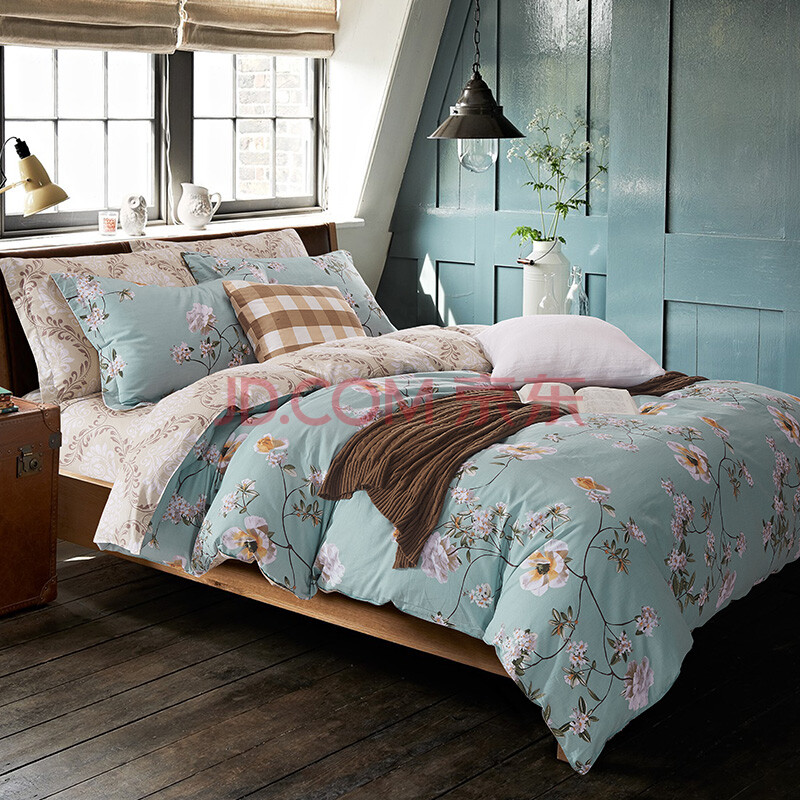 (byford)全棉被套斜纹40支印花双人被罩单件200*230 清馨花园(大被套)